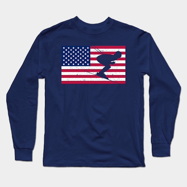 American Alpine Skiing Fan Long Sleeve T-Shirt by RJCatch